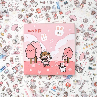 Set 100 Sticker Hình Dán Mohamm Màu Hồng Ngọt Ngào