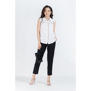 Áo sơ mi nữ S.PEARL không tay cổ cách điệu - 7SF6812010