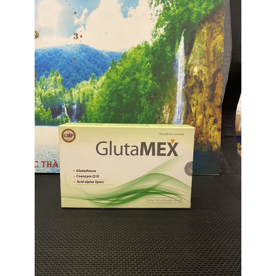 Vien ho tro trang sang da Glutamex Glutathion 500mg Acid Alpha Linoic Coenzym Q10