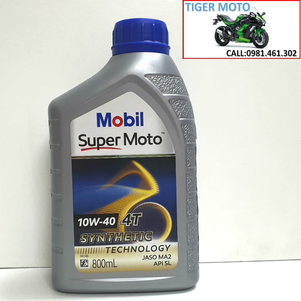 Nhớt Tổng Hợp Cho Xe Số Mobil Super Moto 4T 10W-40 NHẬP KHẨU SINGAPORE