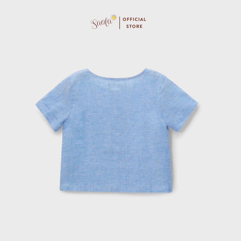 Áo Sơ Mi Bé Trai Cổ Tròn Tay Ngắn Chất Liệu Linen - RENNY SHIRT - TOL003 - SAOLA KIDS CLOTHING