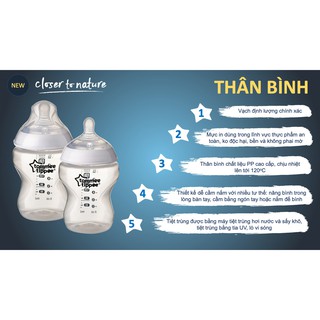 Bình sữa Tommee Tippee PP - 260ml, 1 bình