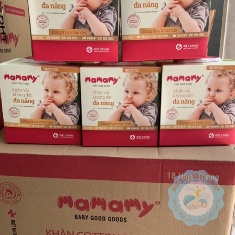 Khăn khô cotton đa năng Mamamy 180 tờ (katydang)