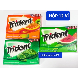hộp 12 vĩ trident dưa/bạc hà singum không đường