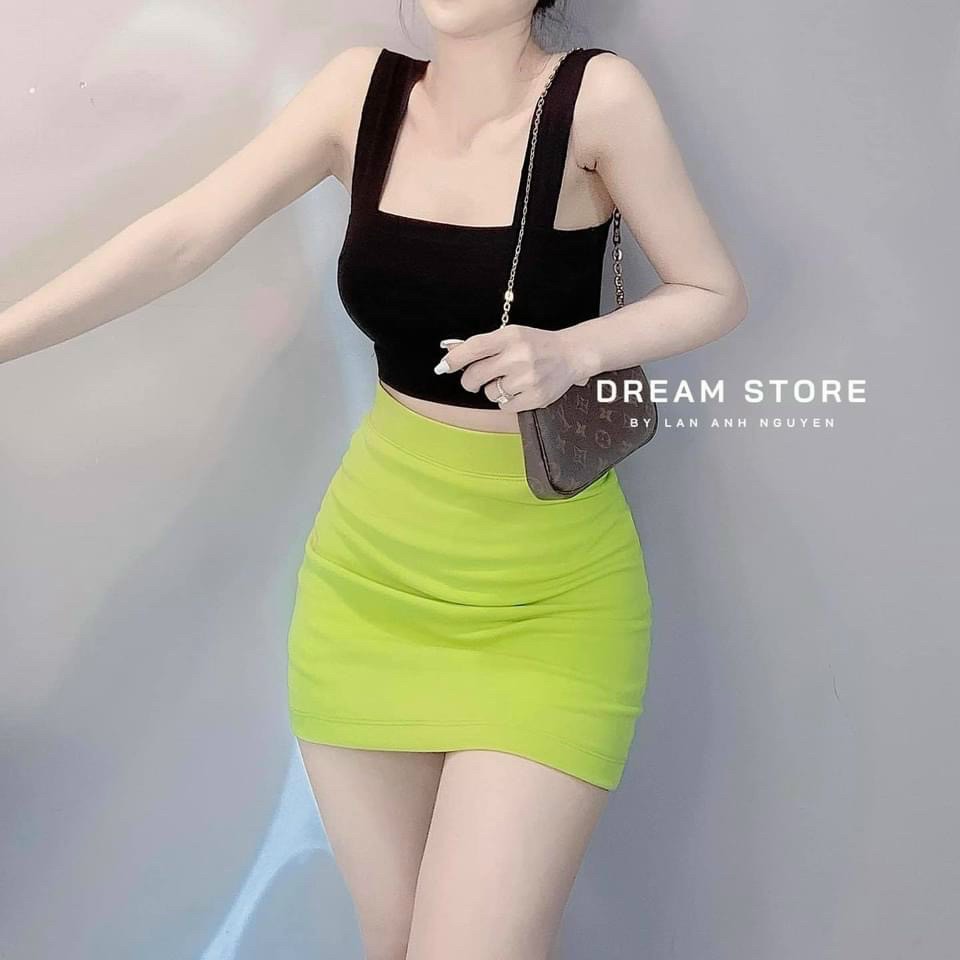 [Mã FAXANH245 giảm 10K đơn 50K] SĨ- Set áo 2 dây bản lớn và chân váy chữ a co giãn | BigBuy360 - bigbuy360.vn