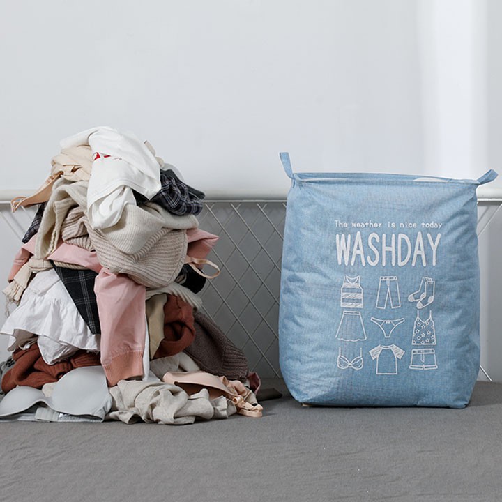 Túi đựng quần áo chăn màn bằng vải không dệt, Giỏ đựng đồ dùng gia đình đa năng washday gấp gọn xinh xắn 88307