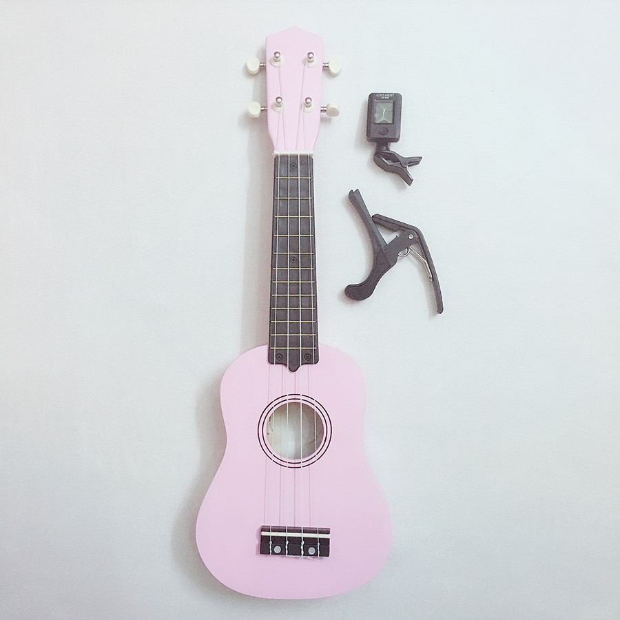 Đàn Ukulele Soprano size 21 Woim 35A15 tặng kèm capo nâng tông cao cấp và máy lên dây điện tử ( Tuner ) - HÀNG CÓ SẴN