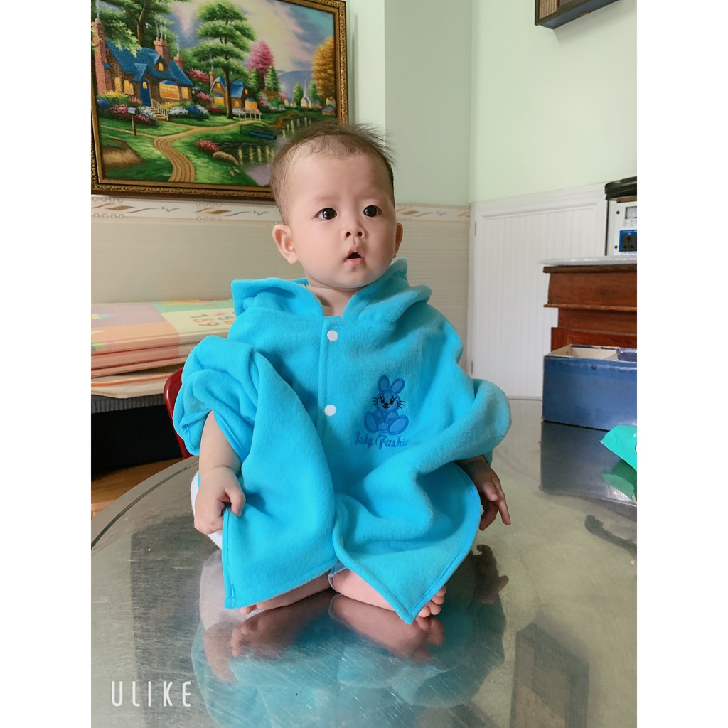 [Sale sale] Áo choàng hình thỏ màu xanh da trời cho bé chống nắng, đi mưa siêu dễ thương - Freesize 0-3 tuổi