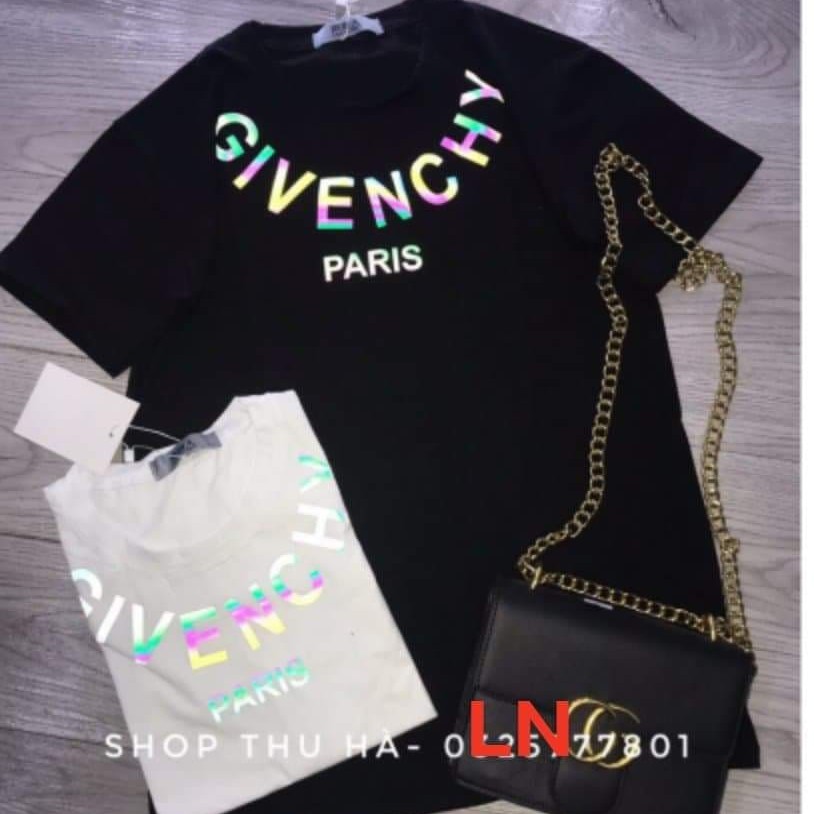 Áo Thun nam cổ tròn hoạ tiết chữ GIVEN.CHY òng cổ phản quang có video kèm ảnh thật | BigBuy360 - bigbuy360.vn