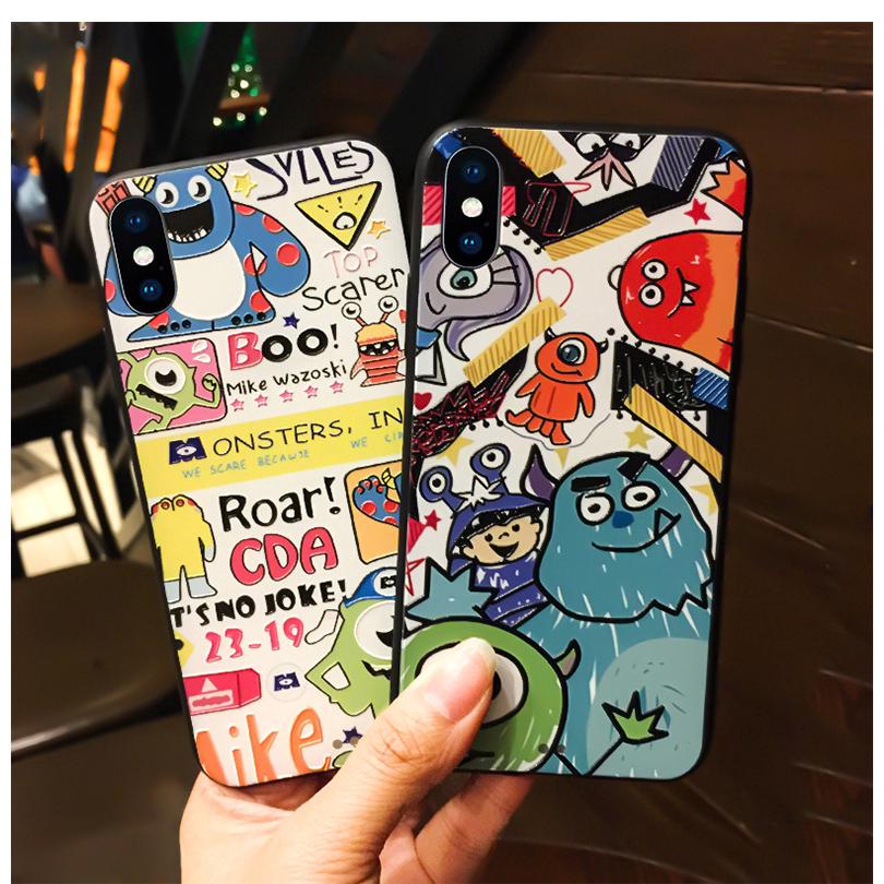 Compatible For Samsung Galaxy A14 A34 A54 M23 M33 A22 A32 A52 A52S M22 M32 M12 A12 A03S A02S S8 S9 S10 Plus S20 FE M51 M21 M31 M20 M30S Ốp điện thoại TPU in hình quái vật ngộ nghĩnh cho