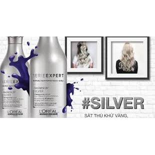 Dầu gội khử vàng L’Oréal Magnesium Silver cho tóc xám, bạc 500ml