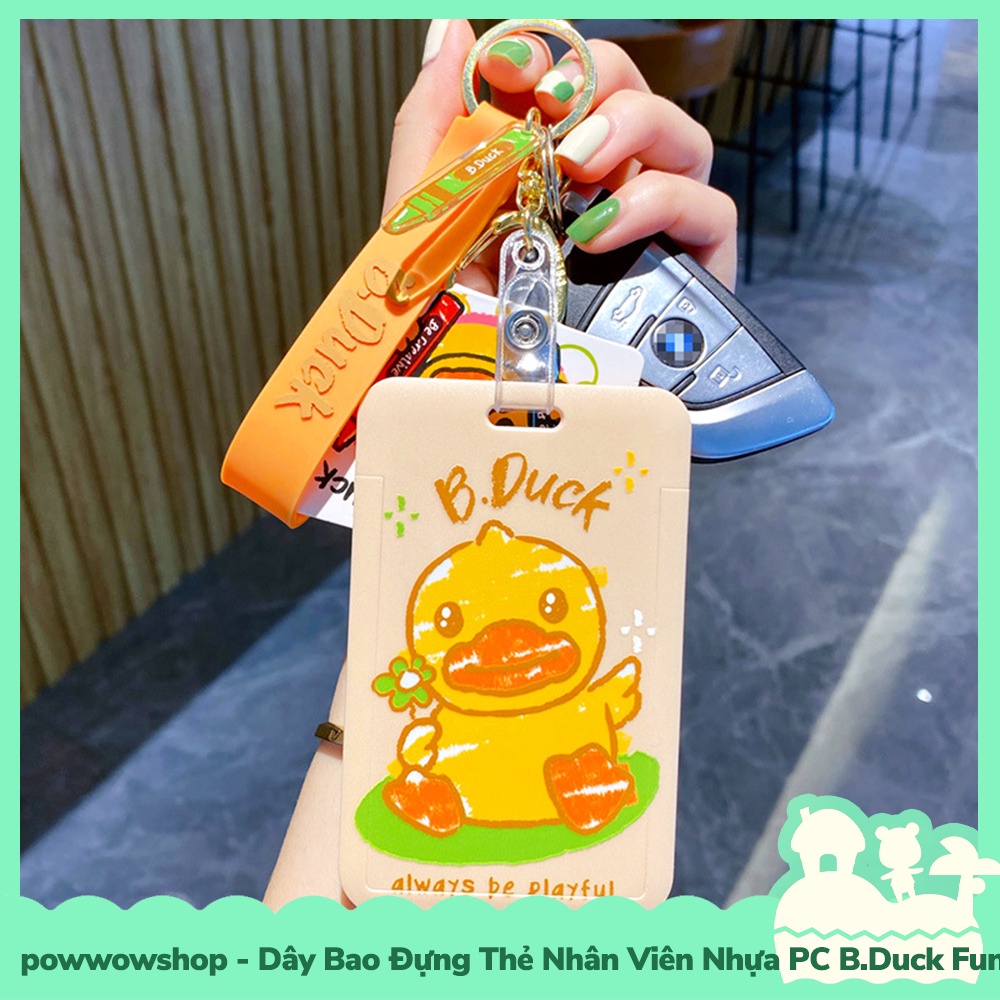 [Sẵn VN - Hỏa Tốc] Dây Móc Khóa Bao Đựng Thẻ Nhân Viên Nhựa PC+Acrylic Mẫu B.Duck Vịt Vàng Vui Nhộn