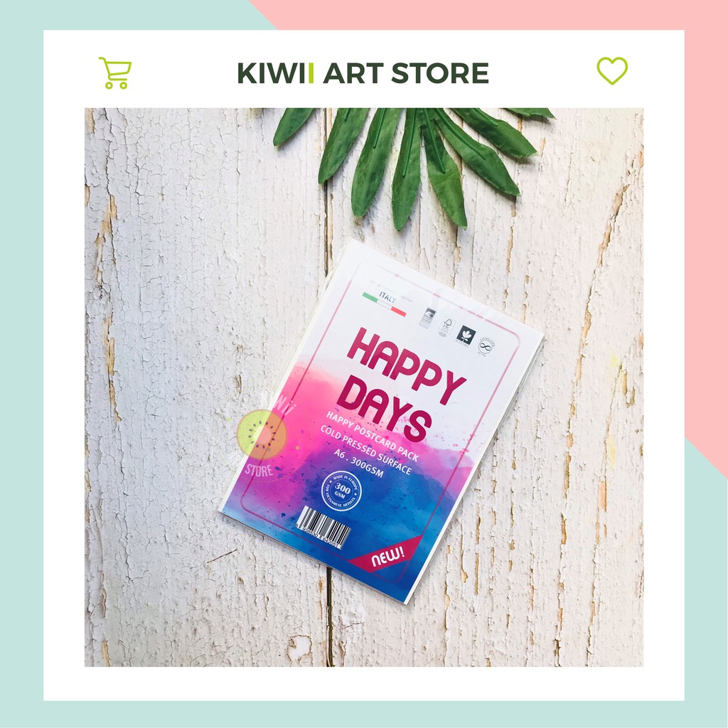 Giấy vẽ màu nước Happy Postcard A6 300gsm