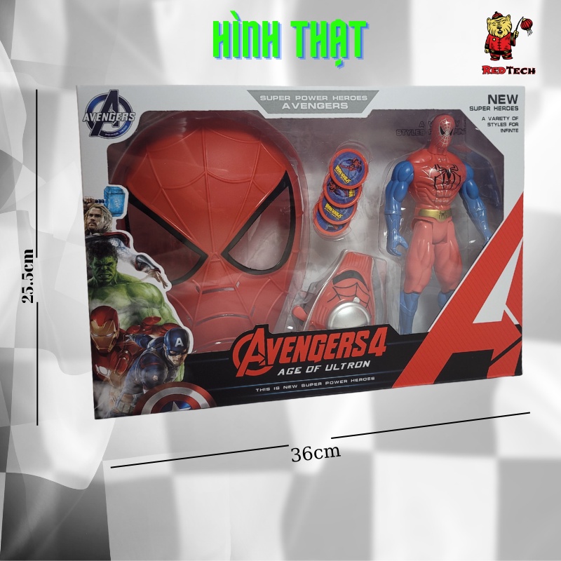 Mặt nạ trẻ em, đồ chơi nhập vai siêu anh hùng Marvel 3 in 1 Redtech.