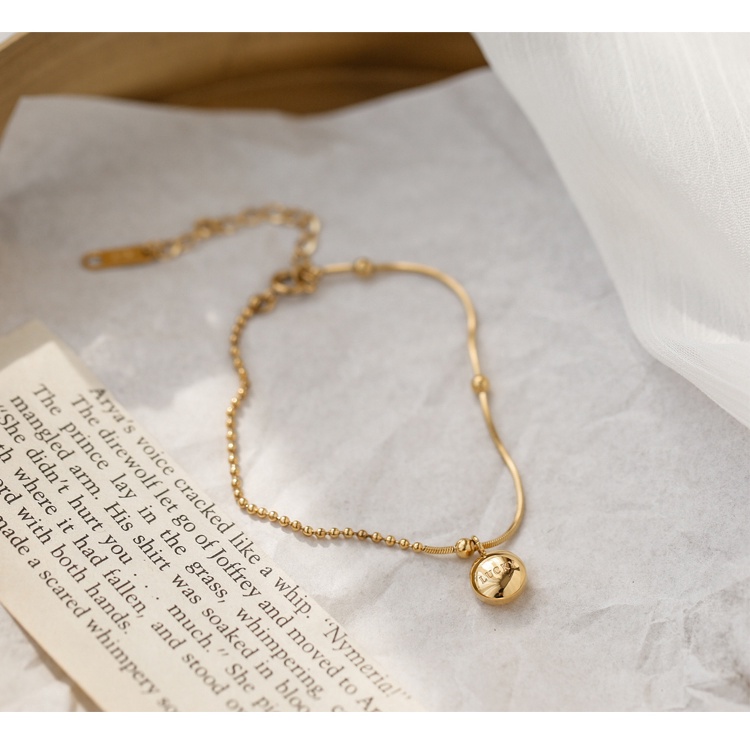 Lắc chân nữ titan bi dây mì lucky O1-403A - CAM KẾT KHÔNG GỈ, KHÔNG BAY MÀU - BẢO HÀNH 12 THÁNG