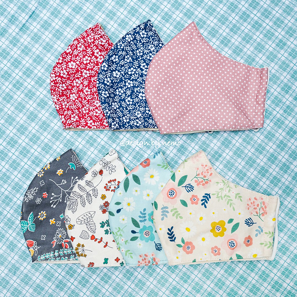 Khẩu Trang Vải 3 lớp Họa Tiết Nemo Handmade , chống nắng lọc bụi kháng khuẩn, phom ôm mặt, có nút tăng giảm dây - KT7M