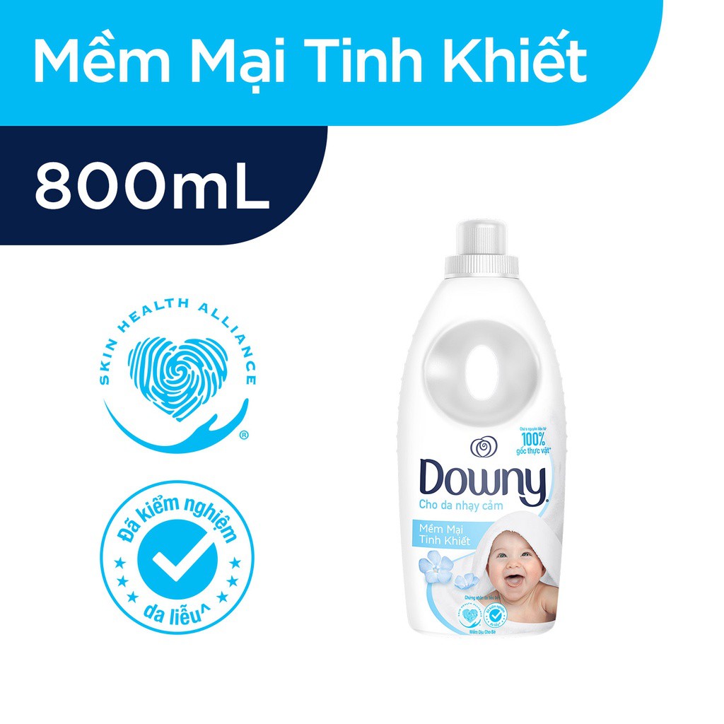 Nước Xả Vải Downy Mềm Mại Tinh Kiết Chai 800ml Cho Da Nhạy Cảm