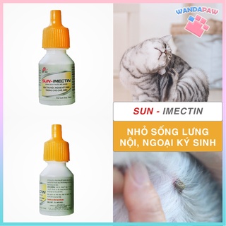 Nhỏ sống lưng ký sinh trùng chó mèo Sun - Imectin nước xanh lục lọ 10ml