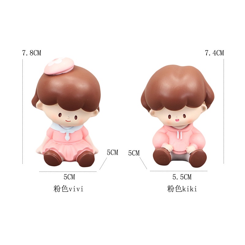 Decor Bàn Làm Việc Taplo Ô Tô Cặp Đôi Búp Bê Lắc Đầu Siêu Cute - Phụ Kiện Trang Trí Xe Hơi Bàn Học Hitechlife Cao Cấp