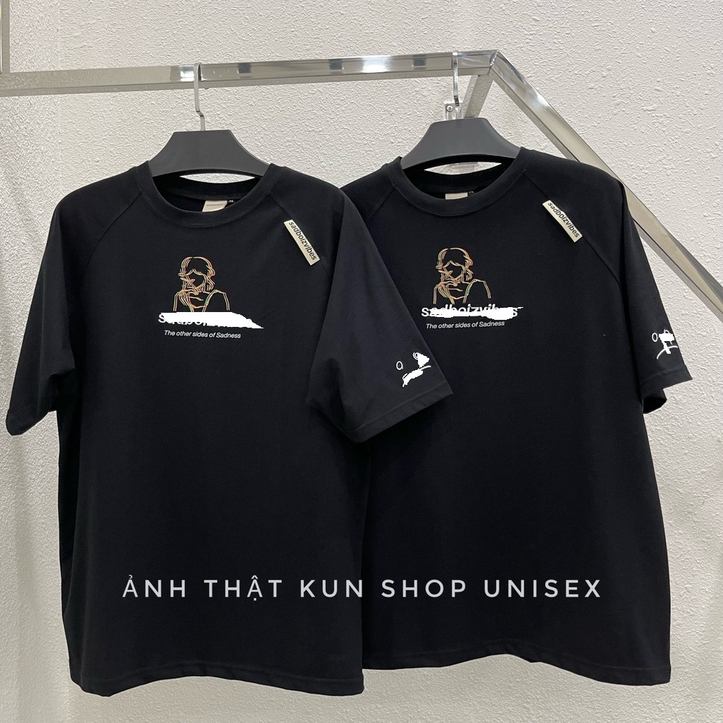 Áo thun Sadboiz portrait tee áo thun tay lỡ nam nữ hình thêu full tag
