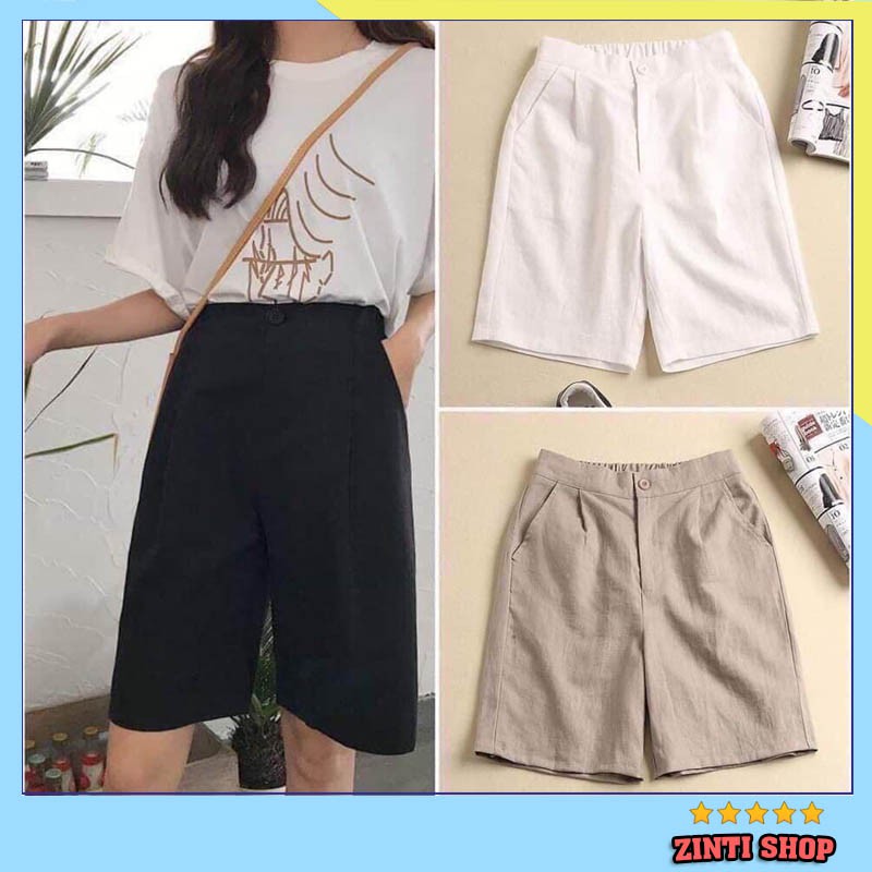 Quần Đùi Đũi Xước- Quần Short Cạp Khuy Lưng Chun Siêu Mát QN04