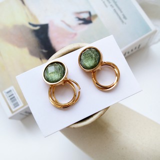 Khuyên tai phối đá xanh ngọc