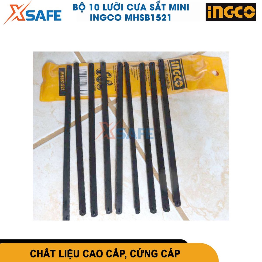 Bộ 10 lưỡi cưa sắt mini INGCO MHSB1521 kích thước 150mm(6”), Chất liệu 65Mn, 24 răng cưa dùng cắt gỗ[CHÍNH HÃNG][XSAFE]