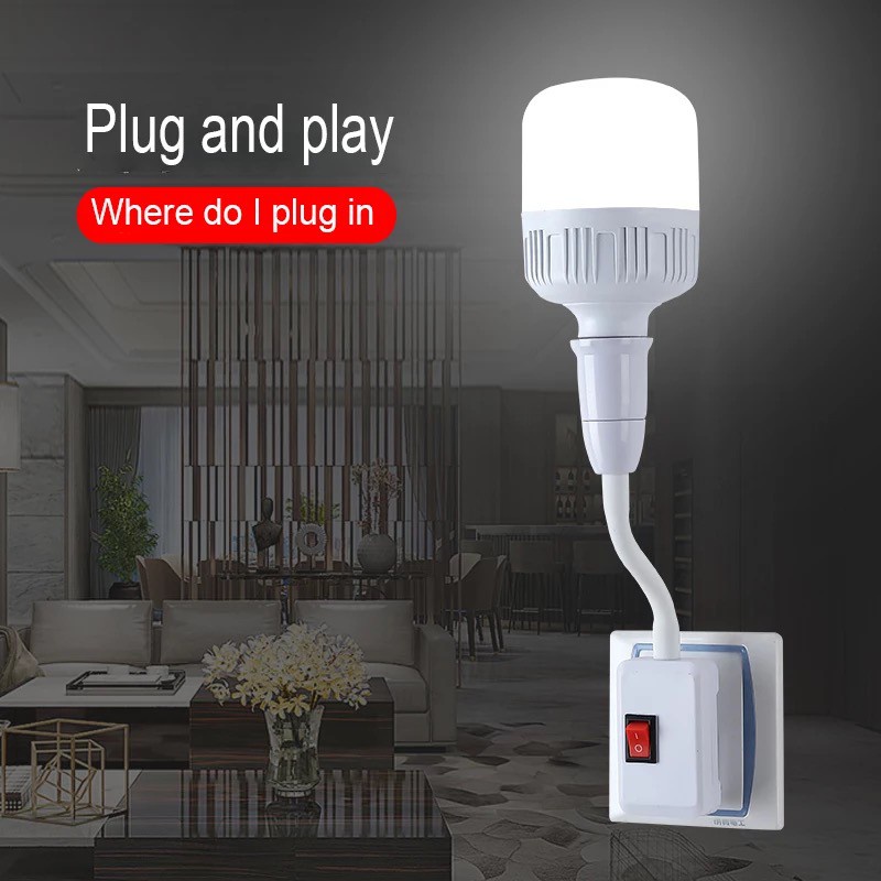 Giá Đỡ Bóng Đèn Chuyển Đổi Hai Phích Cắm E27 25cm / 110-220V E27 Dành Cho Gia Đình