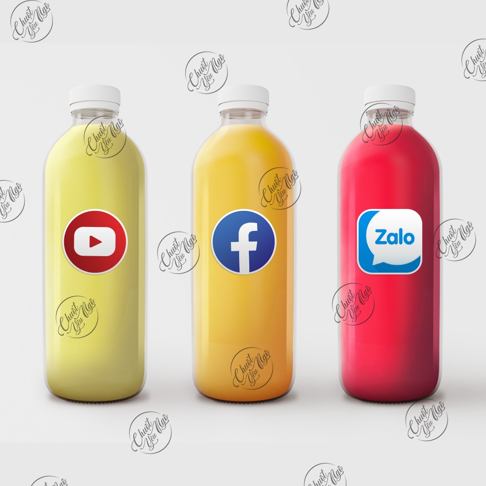 Bộ 25 sticker hình dán biểu cảm logo mạng xã hội like mặt cười facebook tiktok zalo instagram twitter ngộ nghĩnh