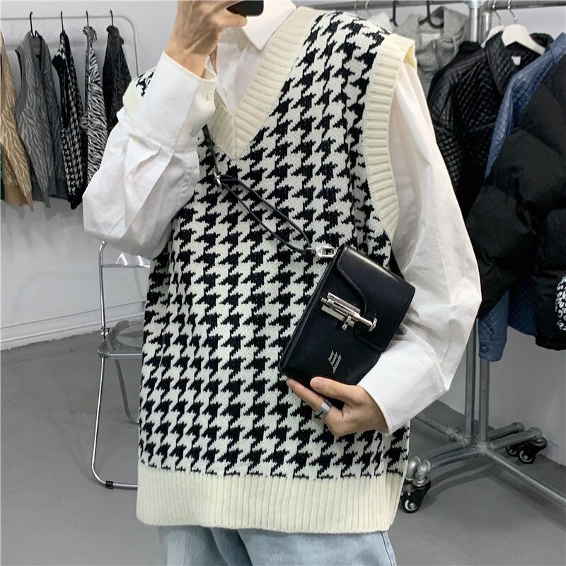 Áo gile nam Cổ Chữ V Thời Trang Sành Điệu Cho Nữ cardigan simple retro new v áo len Hàn Quốc fashion unisex áo sweater tay | BigBuy360 - bigbuy360.vn