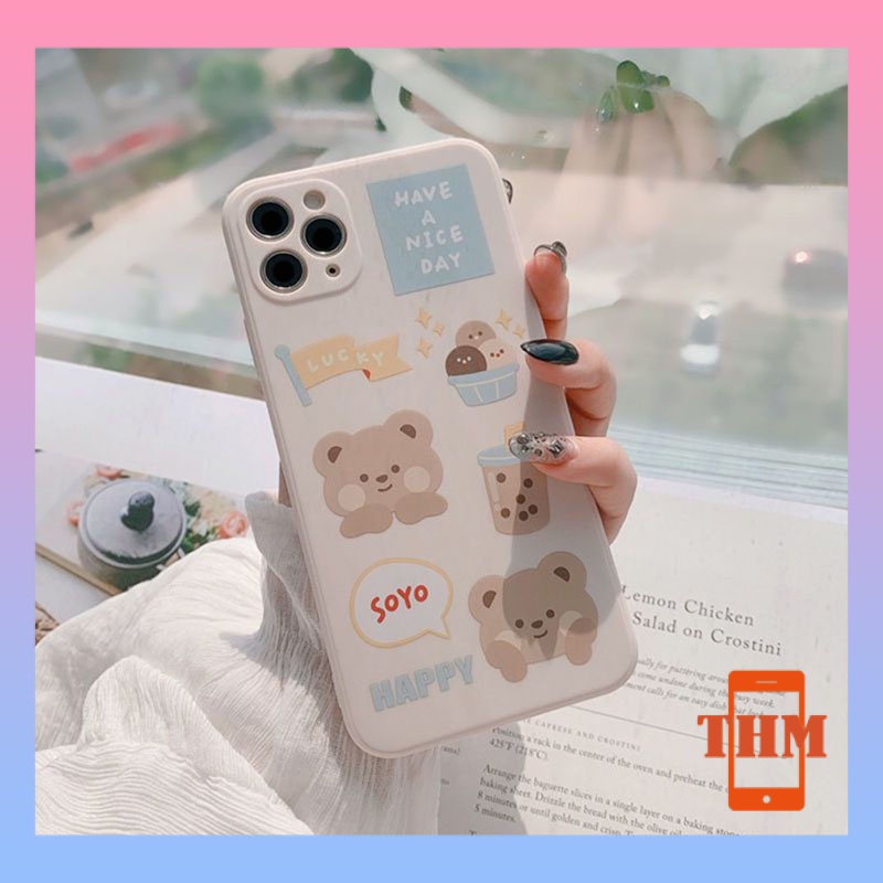 Ốp iphone Điện Thoại Cạnh Vuông soyo happy 6/6S/6splus/se/7/7plus/8/8plus/X/xs/xsmax/11/12/13/Pro/Pro Max-925