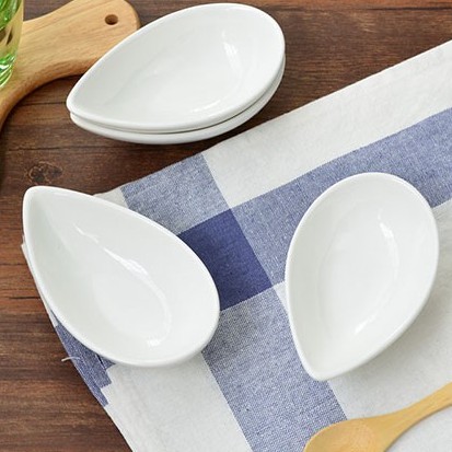 Bát sứ ăn dặm hình giọt nước - sứ trắng