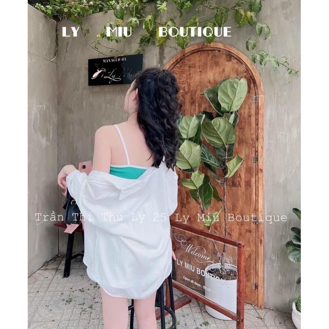 set 3 món xanh lá: Áo sơ mi + short + bra