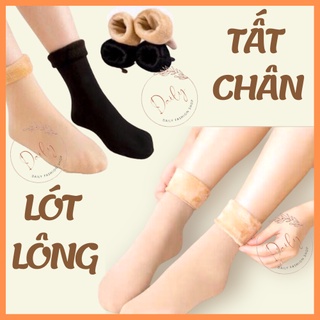 Tất Chân Lót Lông Dày Dặn Co Giãn Siêu Ấm Cho Mùa Đông