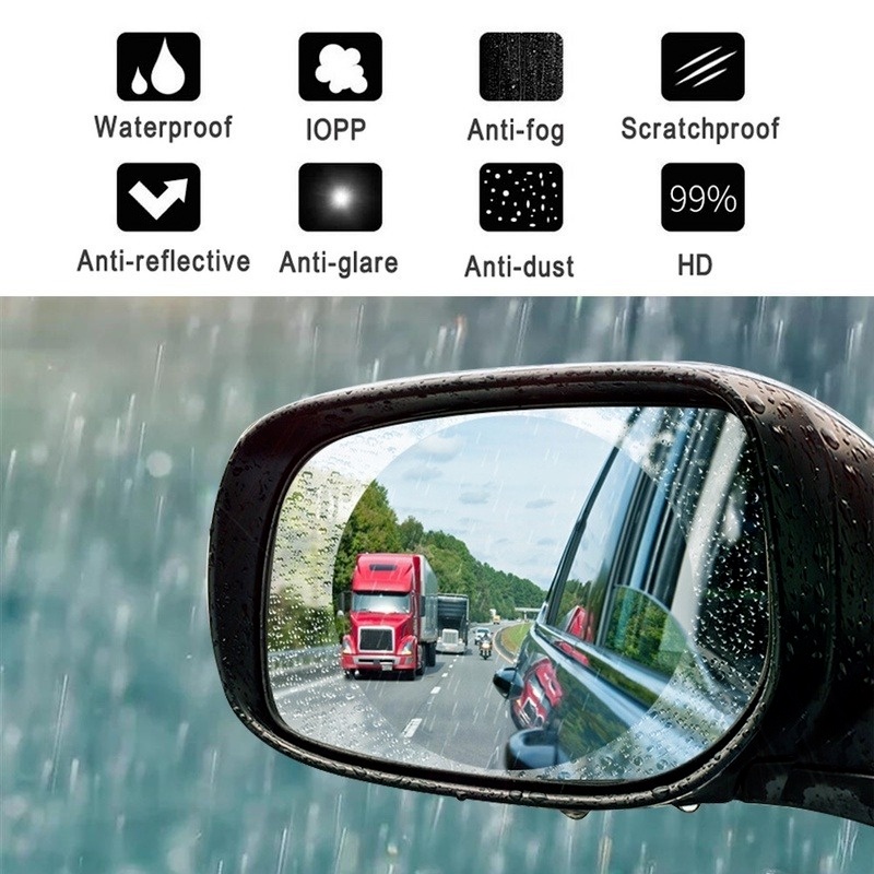 Set 2 Phim Dán Kính Chiếu Hậu Xe Hơi Chống Sương Mù Không Thấm Nước