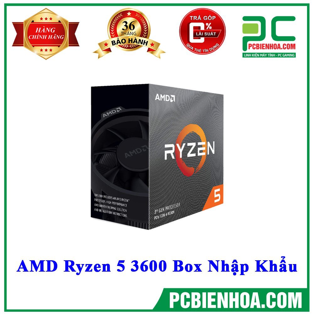 Bộ vi xử lý AMD RYZEN 5 3600 /36MB /3.6GHZ /6 NHÂN 12 LUỒNG New Box chính hãng