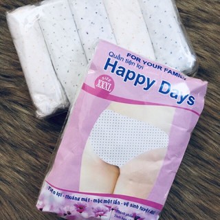 Túi 5 Chiếc Quần Lót Giấy Tiện Lợi Cho Mẹ Sau Sinh, Sinh Viên Học Quân Sự,Đi Du Lịch Quần lót Chấm Bi Happyday