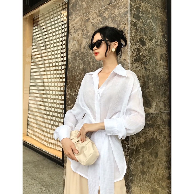 VELLE DESIGN áo sơ mi tơ ý rosa