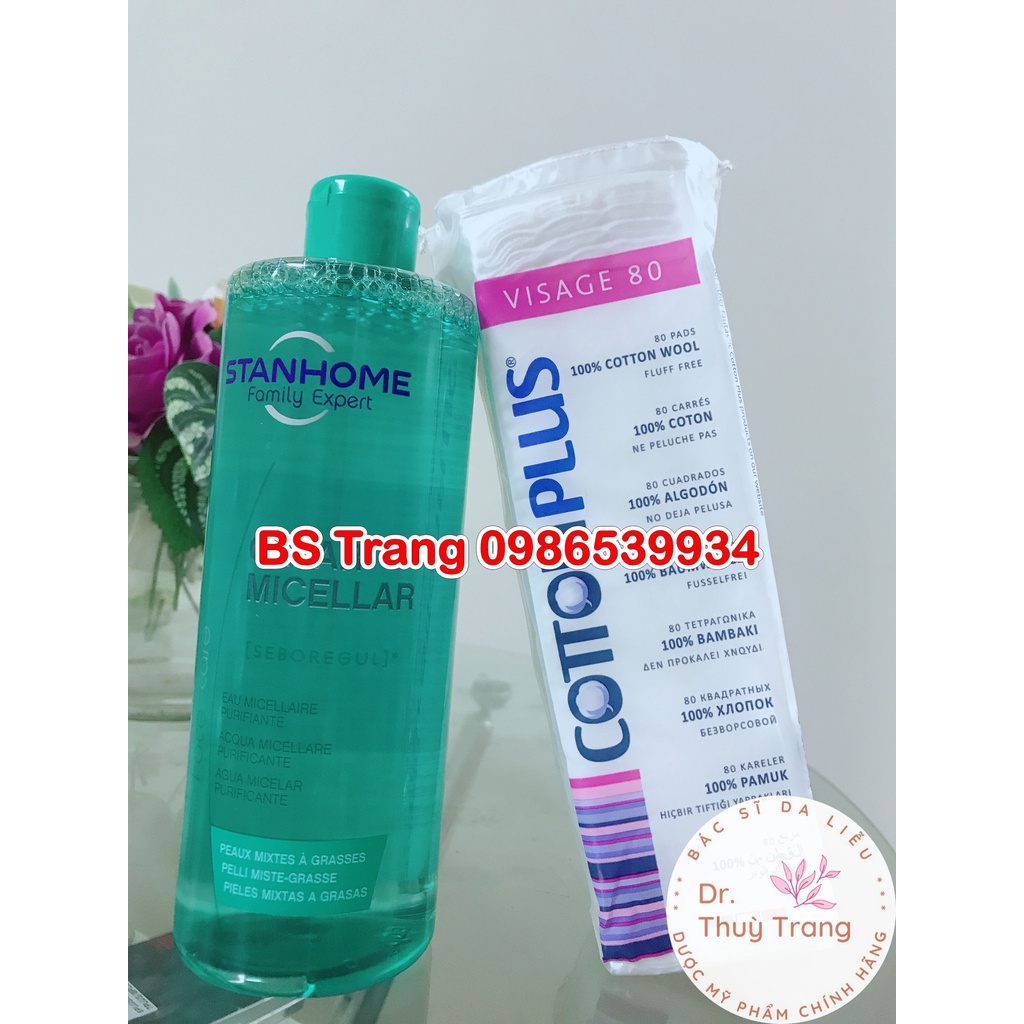 [TEM CHÍNH HÃNG] Nước  tẩy trang 2 trong 1 cho dầu mụn, da nhạy cảm-Stanhome Family Expert clear micellar