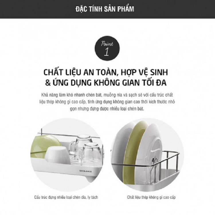 Kệ chén đĩa 2 tầng Lock&amp;Lock Disk-Rack LDR2001 - HÀNG CHÍNH HÃNG