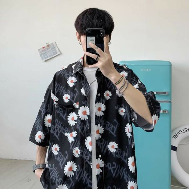 Áo sơ mi tay lỡ from rộng Unisex ( ẢNH THẬT Ở CUỐI )