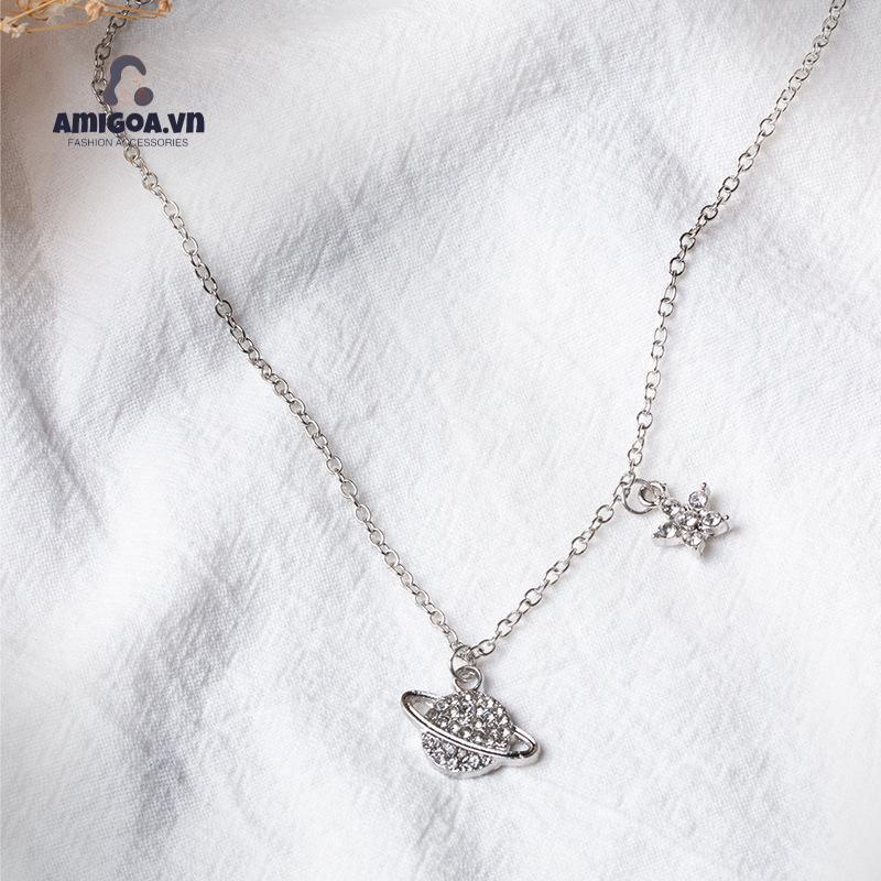 Vòng cổ Mặt Thiết Kế Ngôi Sao Mặt Trăng Thời Trang Dành Cho Nữ