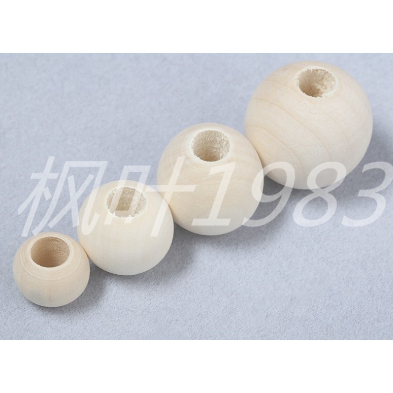 Hạt Gỗ Tròn Lỗ To (size 10mm - lỗ 4mm) - Phụ kiện thủ công handmade