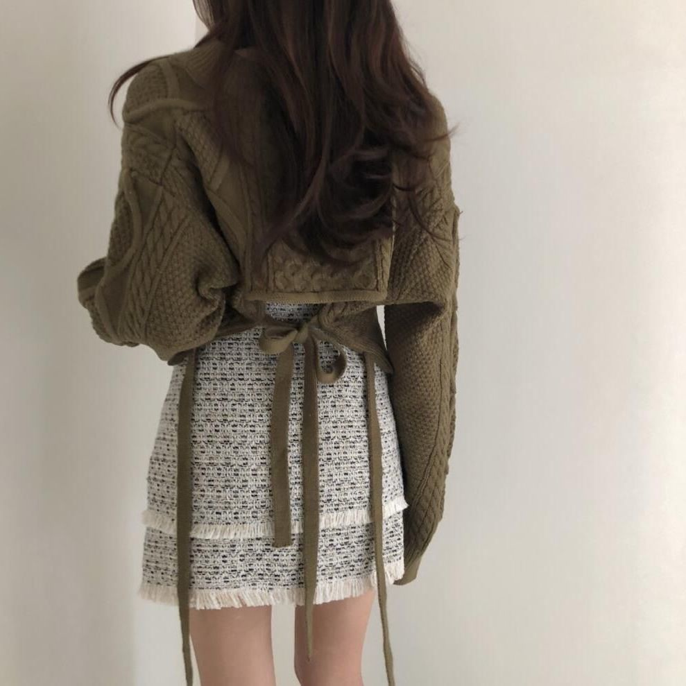 Áo sweater IHKKE thắt dây quyến rũ thời trang dành cho nữ