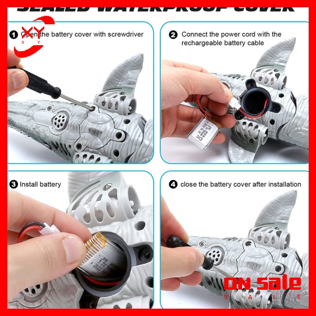 Đồ Chơi Tàu Ngầm Điều Khiển Từ Xa Khủng Long Mosasaurus Có Đèn Phun Nước Cho Trẻ Em