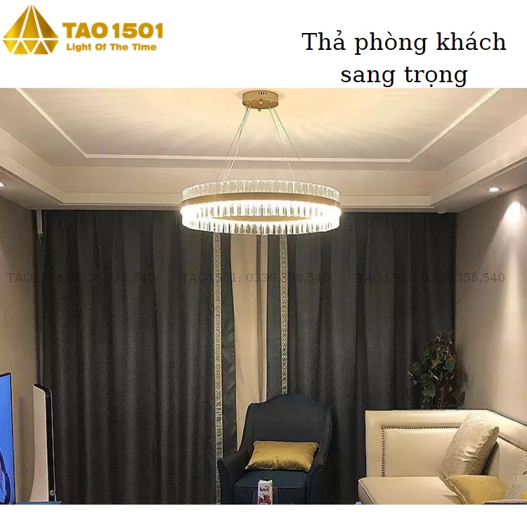 Đèn thả pha lê - Đèn chùm pha lê - Đèn thả pha lê phòng khách - Đèn thả pha lê bàn ăn