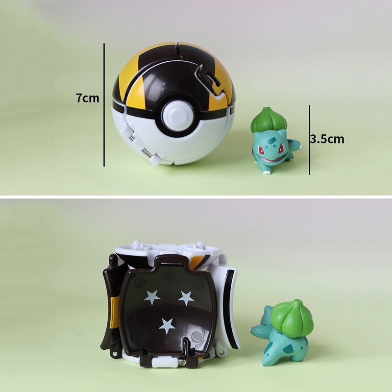 (Tặng Bài Pokemon) Set Đồ Chơi 4 Bóng Nảy Pokémon Throw 'n' Pop Poke Ball Tomy Takara - Trận Chiến Các Siêu Thú Pikachu
