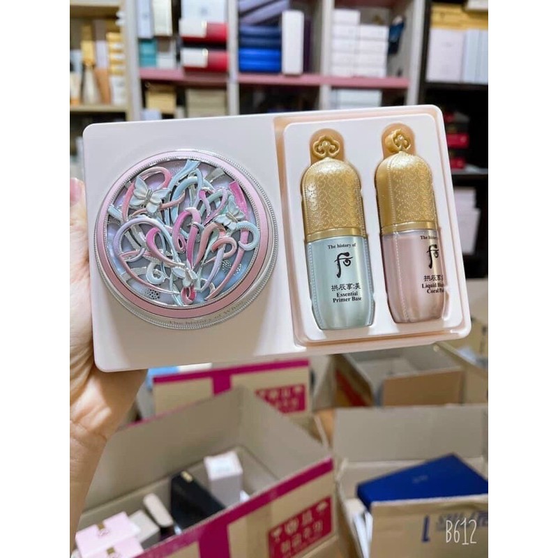 Set phấn nước whoo trắng Whoo Seol Radiant Moisture Cushion Foundation SPF50+/PA+++ kiềm dầu che phủ tốt.