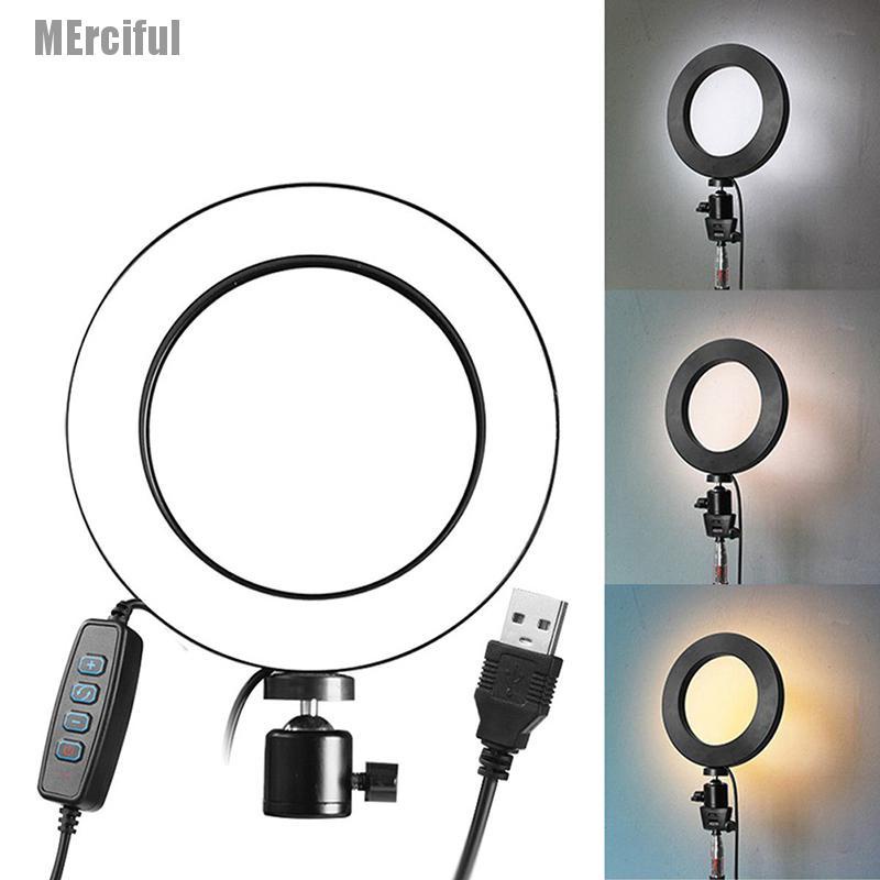Đèn Led Tròn 6 "5500K Cổng Usb Có Thể Điều Chỉnh Độ Sáng Hỗ Trợ Quay Video / Livestream Cho Điện Thoại | BigBuy360 - bigbuy360.vn