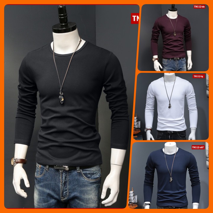 Áo thun nam tay dài trơn TN112 nhiều màu sắc vải sợi tre tổng hợp